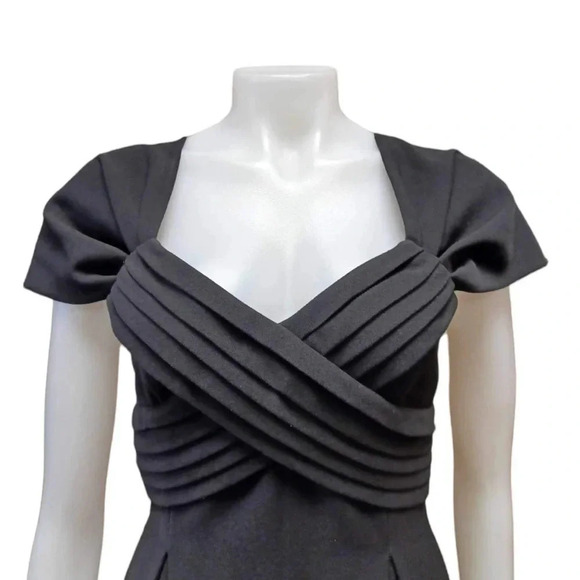 Eliza J Black Cap Sleeve Dress Size 6 - Picture 3 of 9